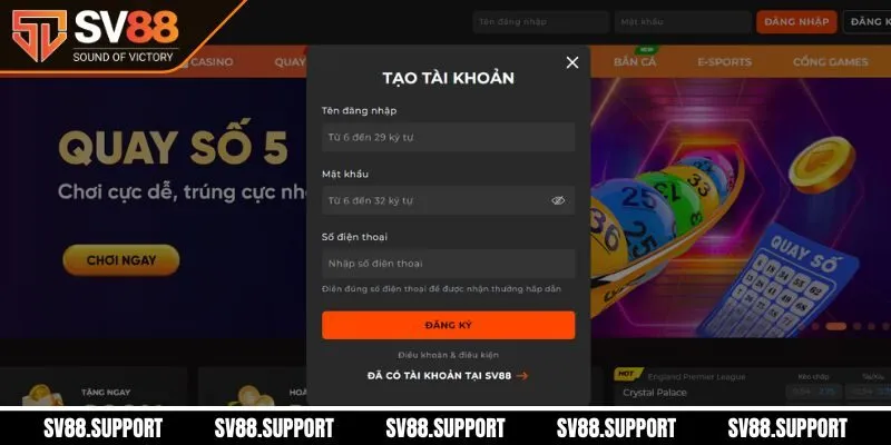Đăng ký SV88